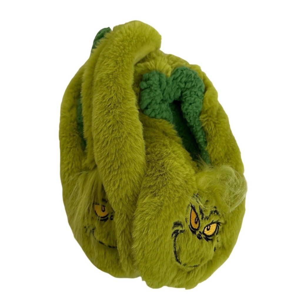 The Grinch Slippers Mens Womens M L Fuzzy Plush Character House Shoes - Picture 3 of 5